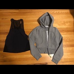 Lululemon duo - grey sweater and black tank size 4